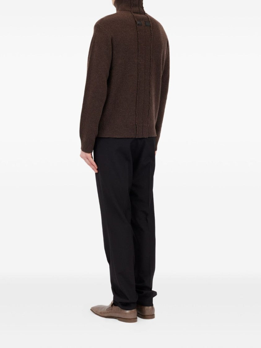 Mm6 By Maison Margiela Relaxed Fit Turtleneck Sweater With Ribbed Detailing