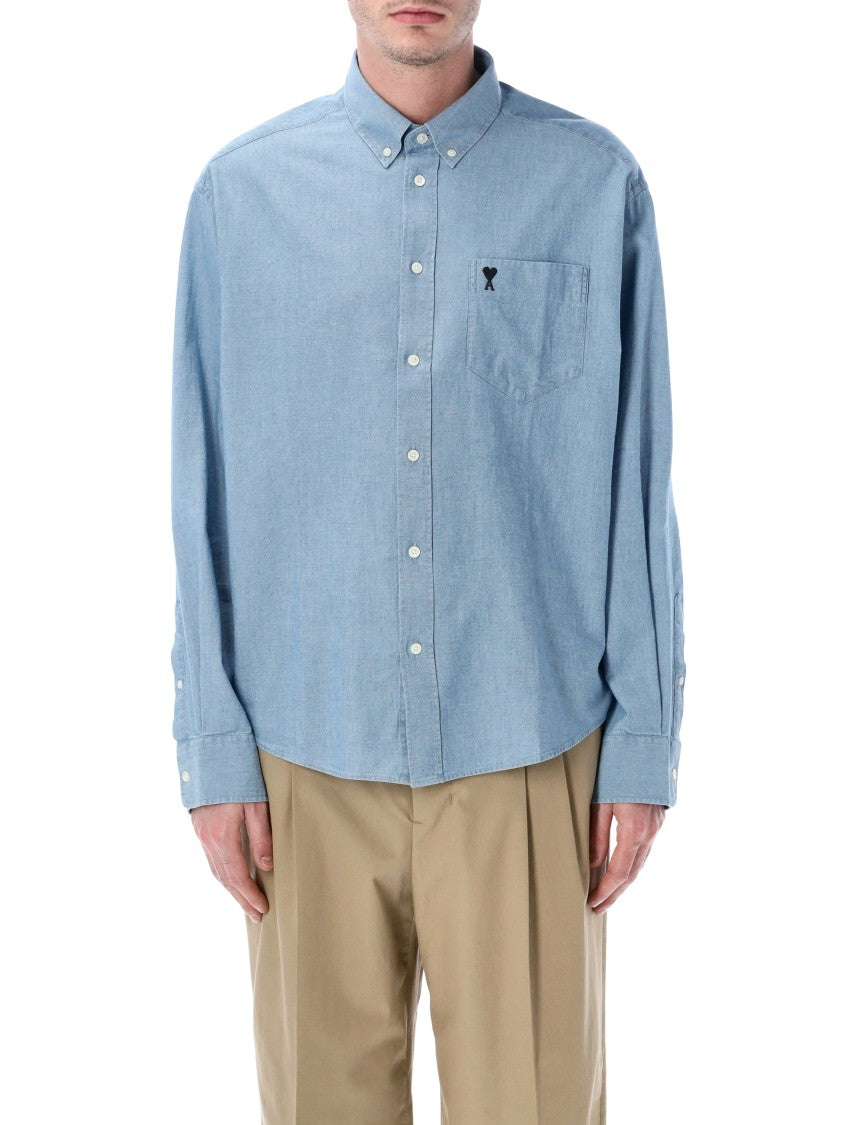 Ami Paris Ami De Coeur Boxy Cotton Shirt