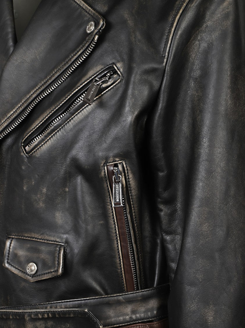 Dsquared2 X Magliano Leather Jacket With Zip