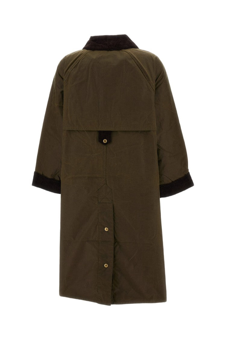 Barbour Green Kirklees Wax Longline Waxed Cotton Jacket