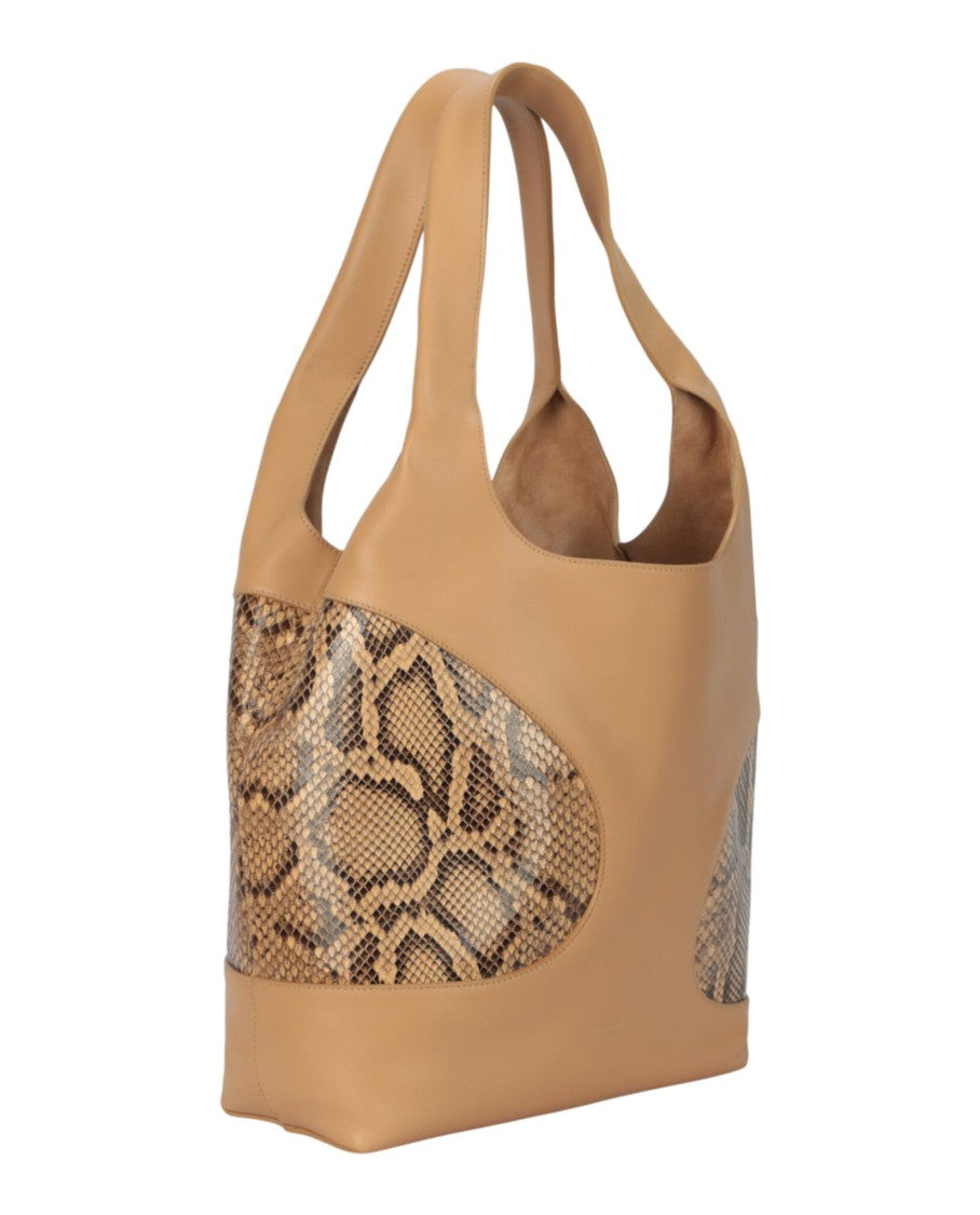 Ferragamo Cut-Out Snake Embossed Hobo Bag