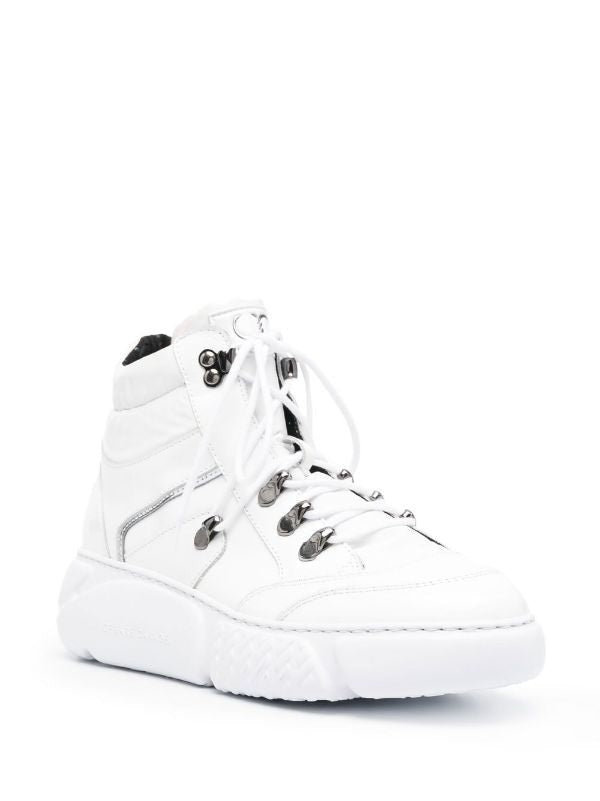 Casadei Modern White Leather Ankle Boots With Padded Collar