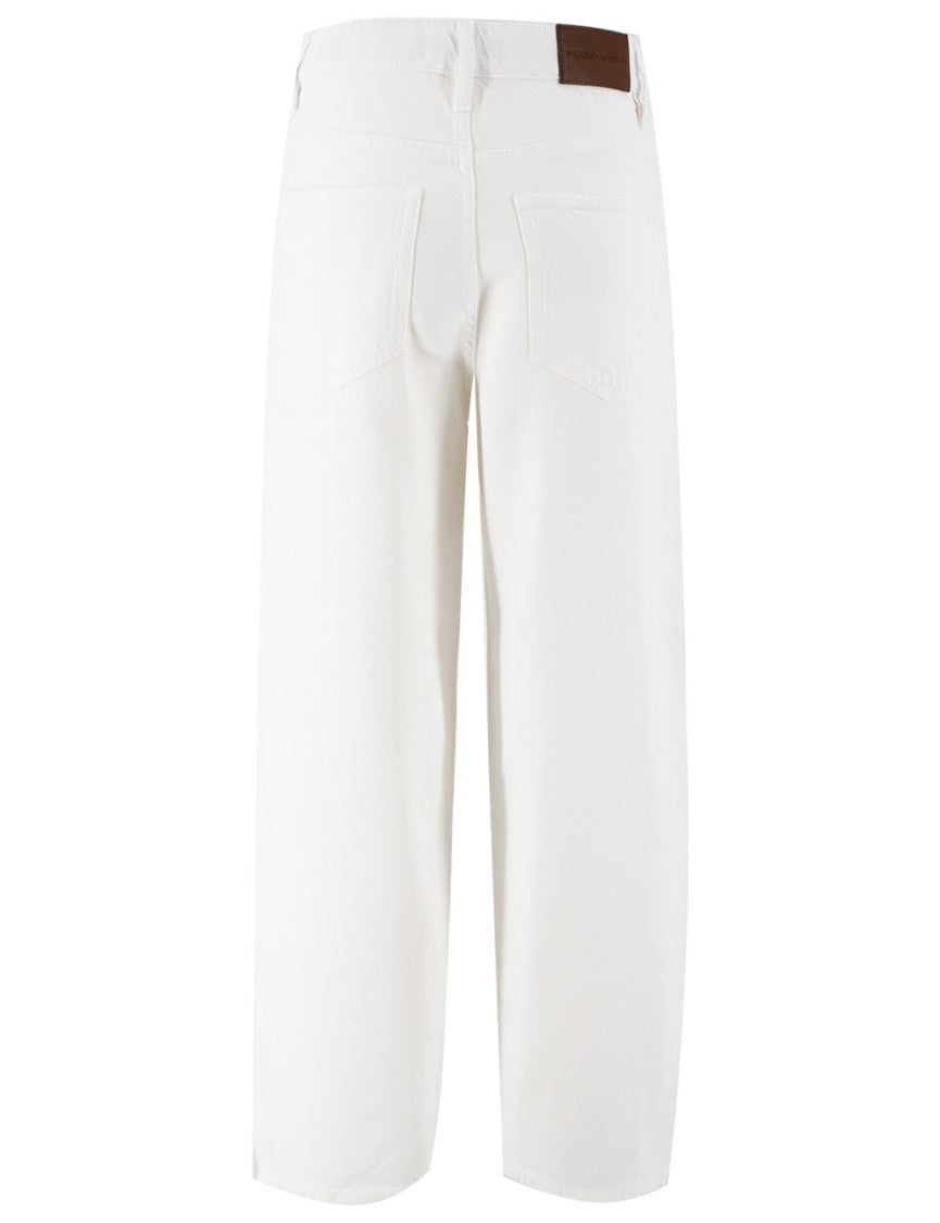 Pinko High-Waisted Wide Leg Jeans With Classic Five-Pocket Styling