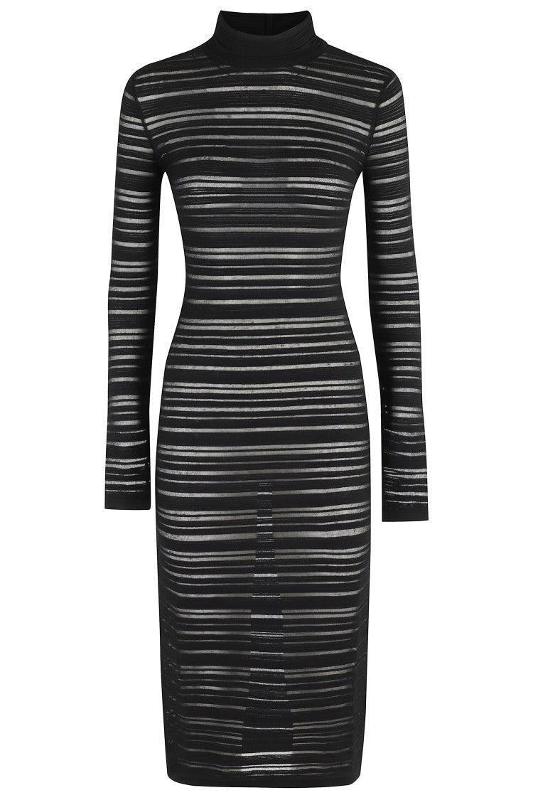 Federica Tosi Viscose Midi Dress With Sheer Details