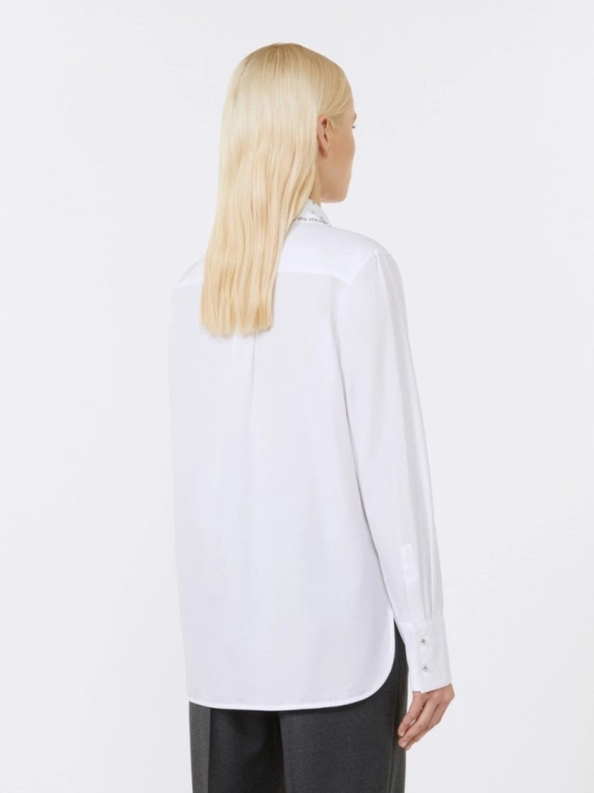 Max Mara Optical White Silk Blend Shirt