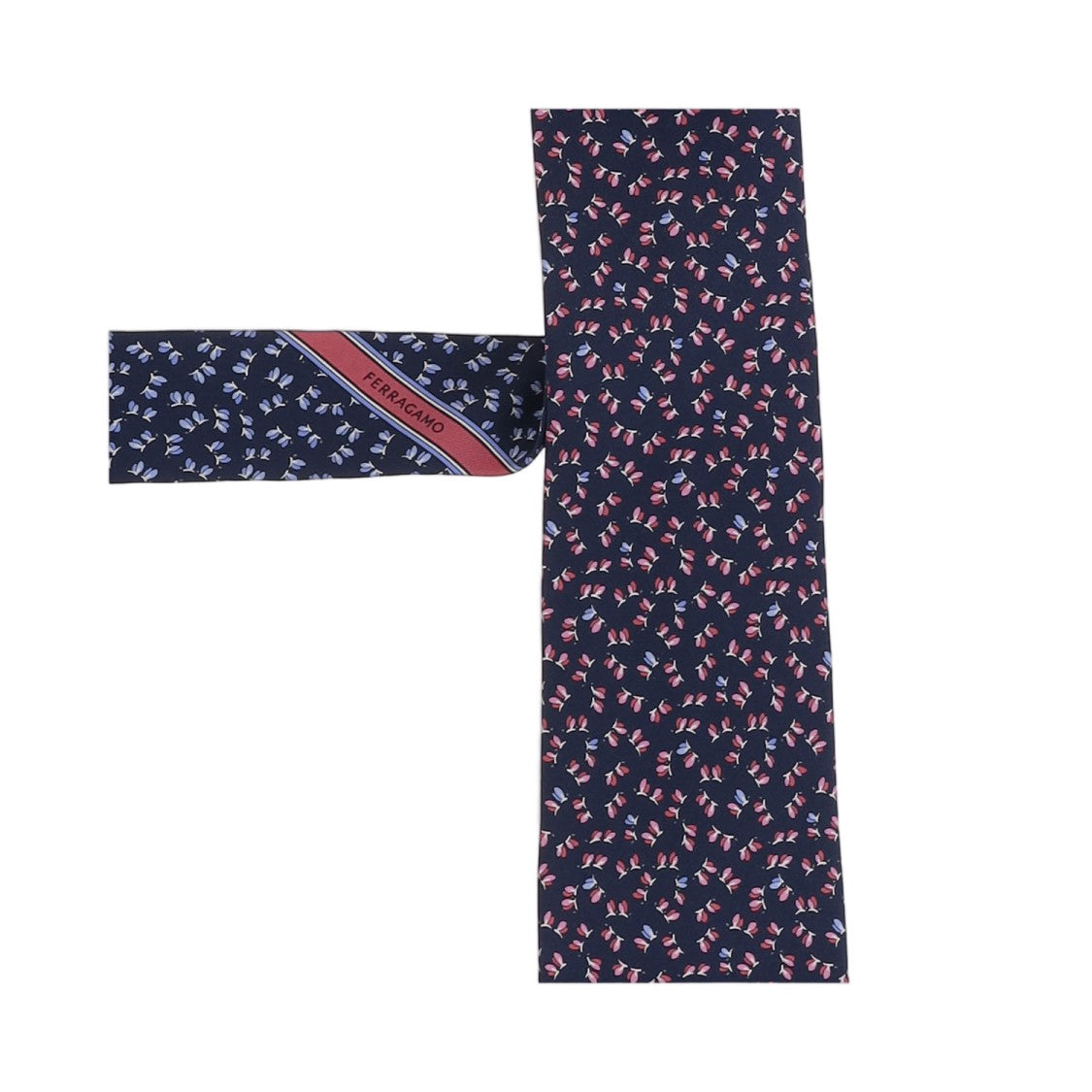 Salvatore Ferragamo Blue Patterned Silk Tie