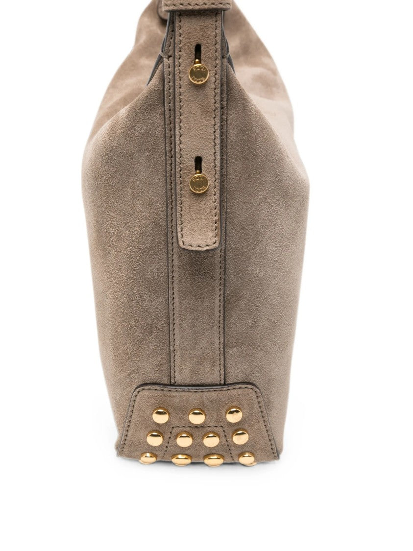 Tod's Rectangular Suede Mini Shoulder Bag With Adjustable Strap