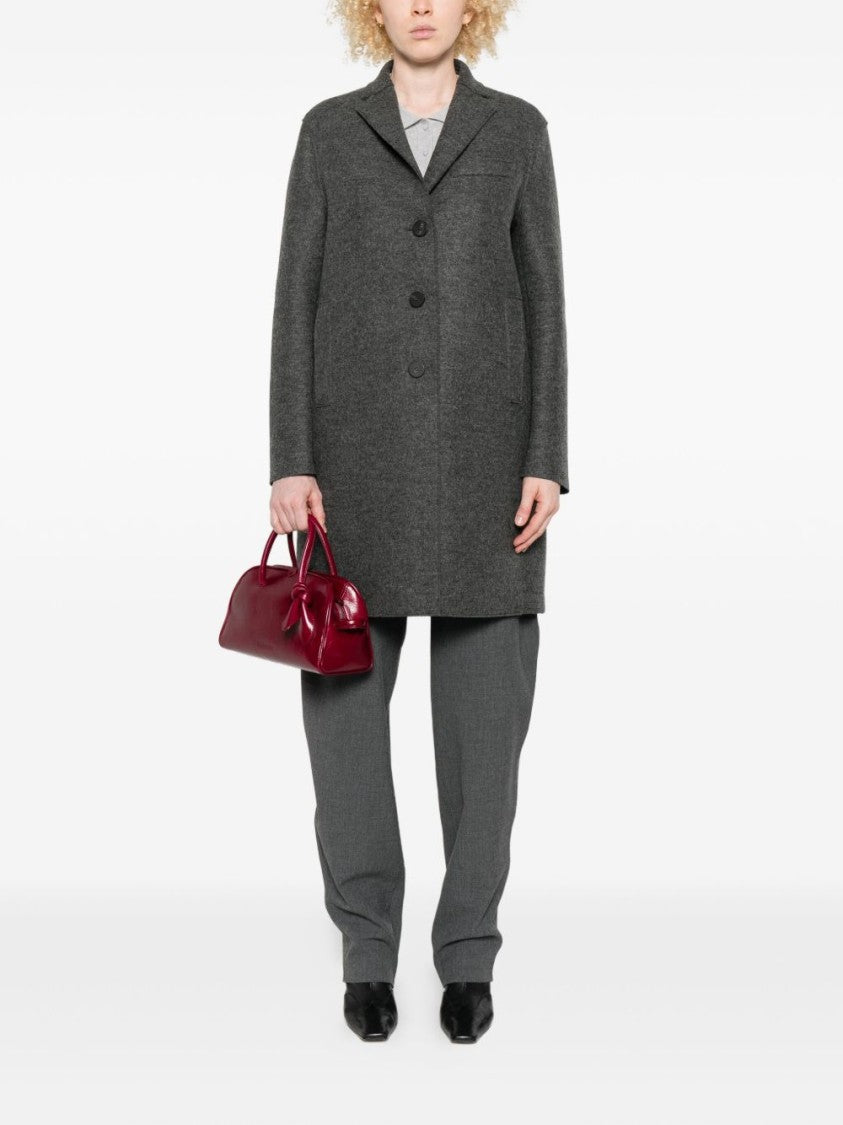 Harris Wharf London Tailored Mid-Length Grey Wool Coat