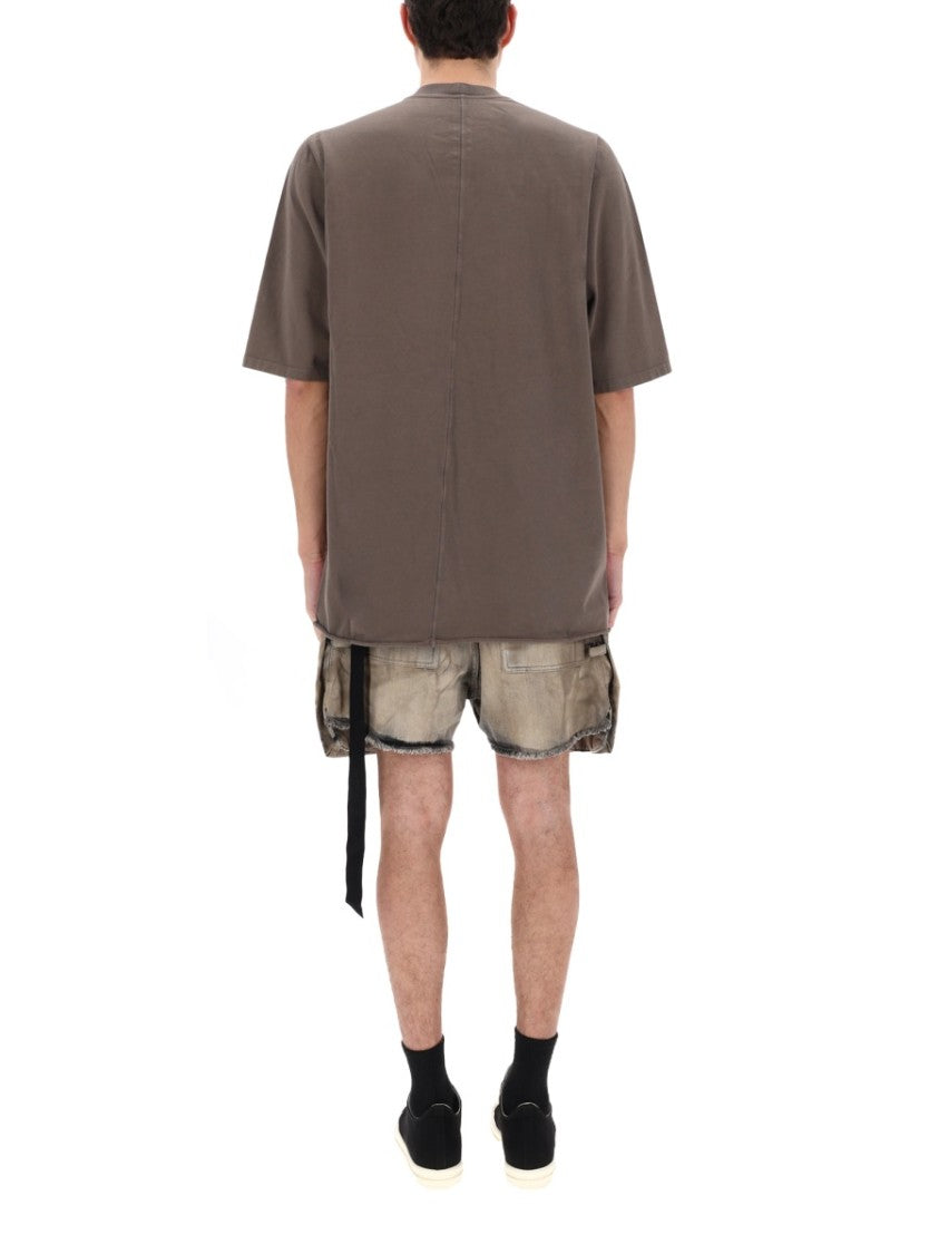 Drkshdw By Rick Owens Neutrals Jumbo Ss Hanging Strap T-Shirt
