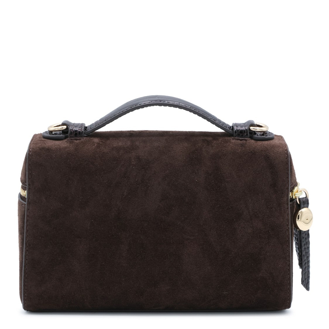 Tory Burch Soft Suede Gold-Tone Zip Shoulder Bag