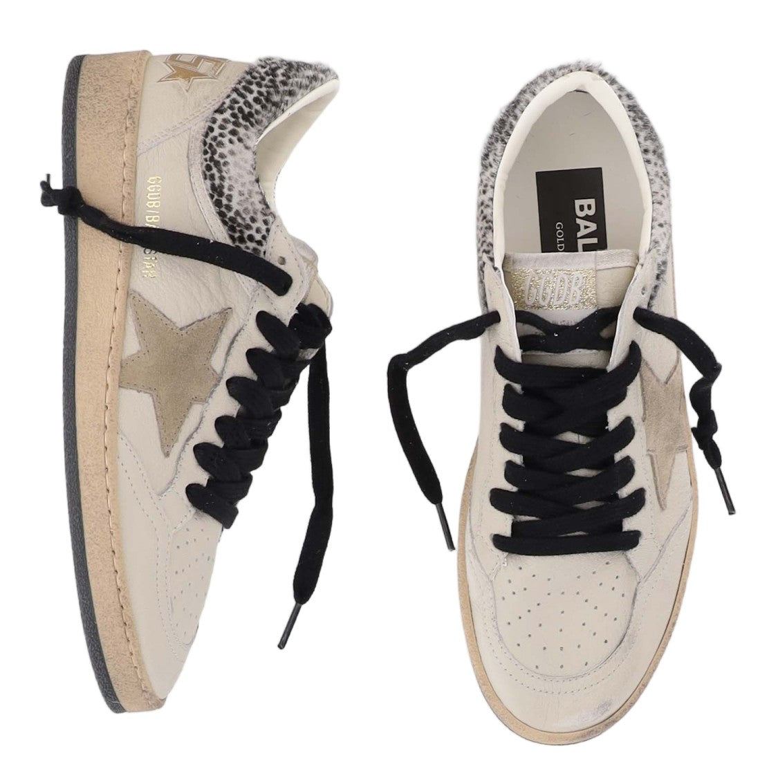 Golden Goose Nappa Leather Sneakers With Suede Star Patch And Animal Print Heel Tab
