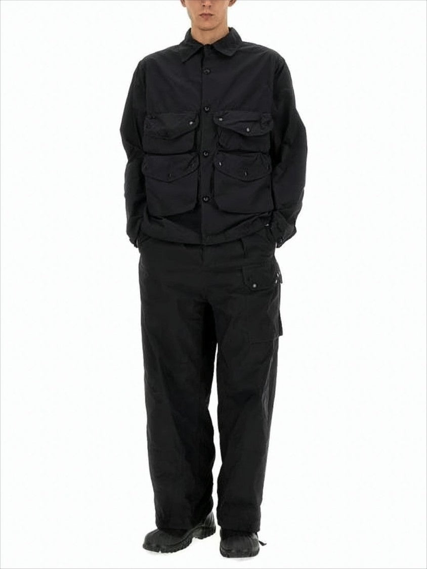 Ten C Button-Up Black Jacket With Classic Collar