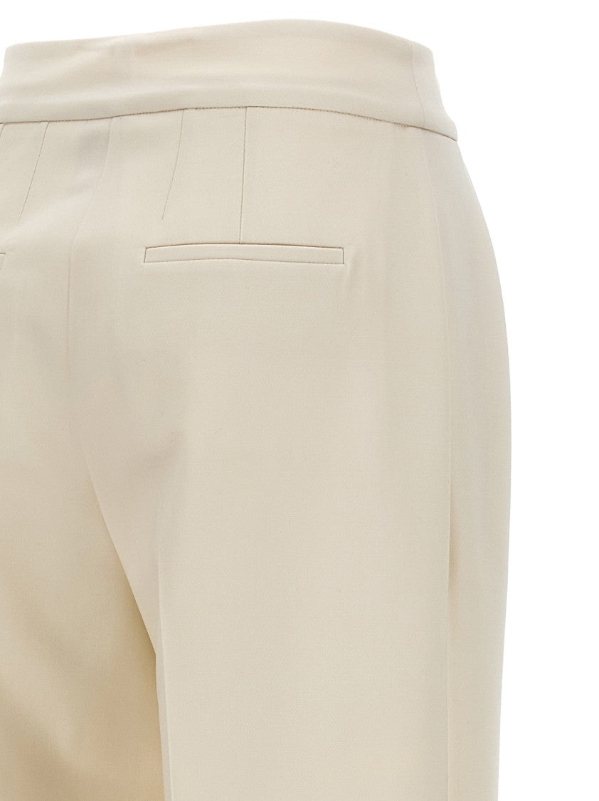 Kiton Wide Leg Stretch Wool Jersey Trousers