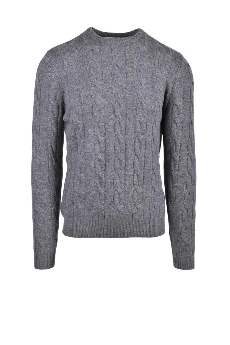 Malo Optimum Cable Knit Pullover Sweater In Luxe Wool-Cashmere Blend