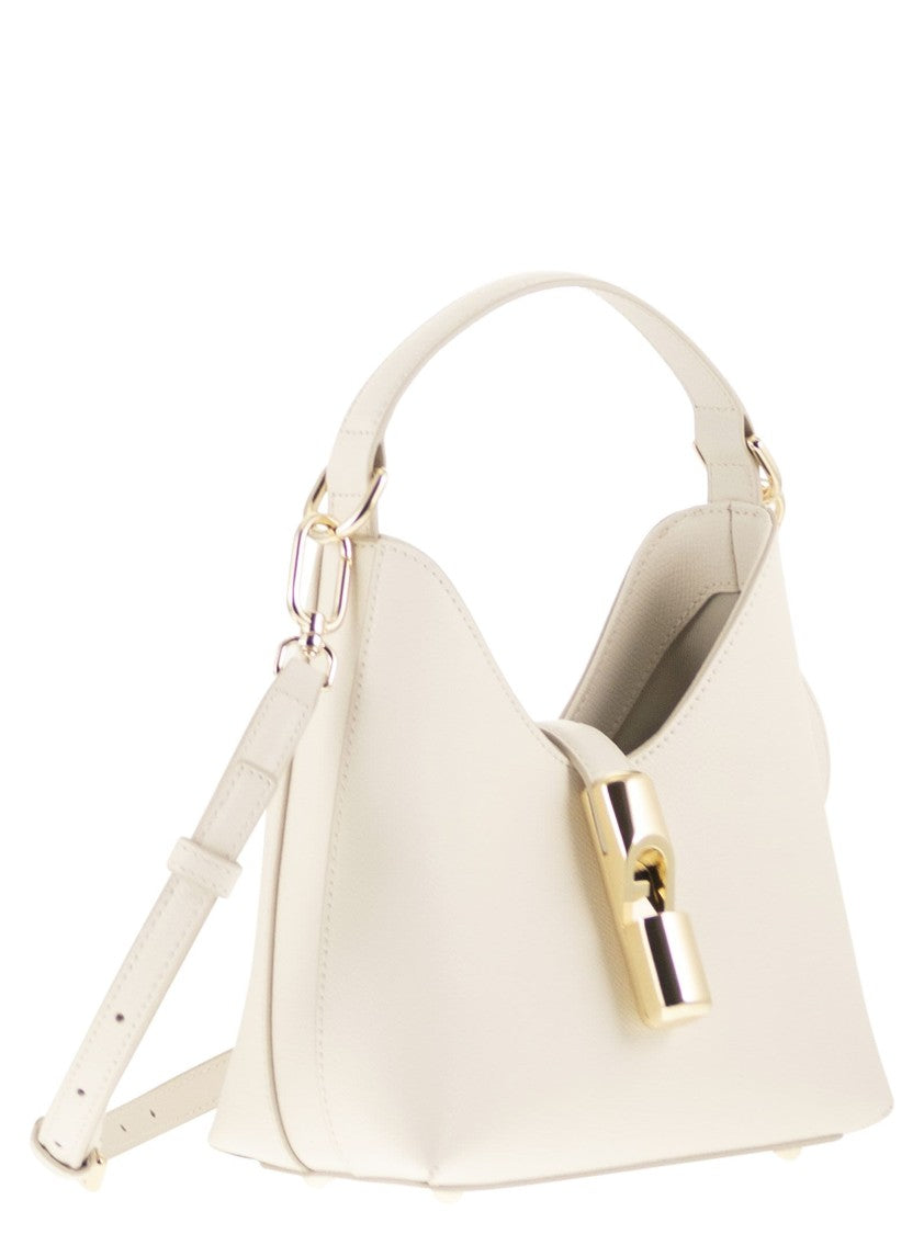 Furla Mini Trapezoidal Leather Hobo Bag With Iconic Hardware