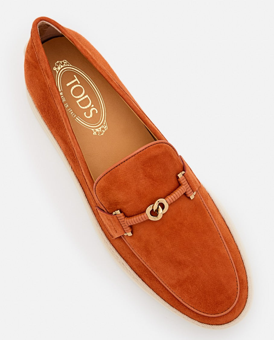 Tod's Suede Loafers With Refined Metal Detailing