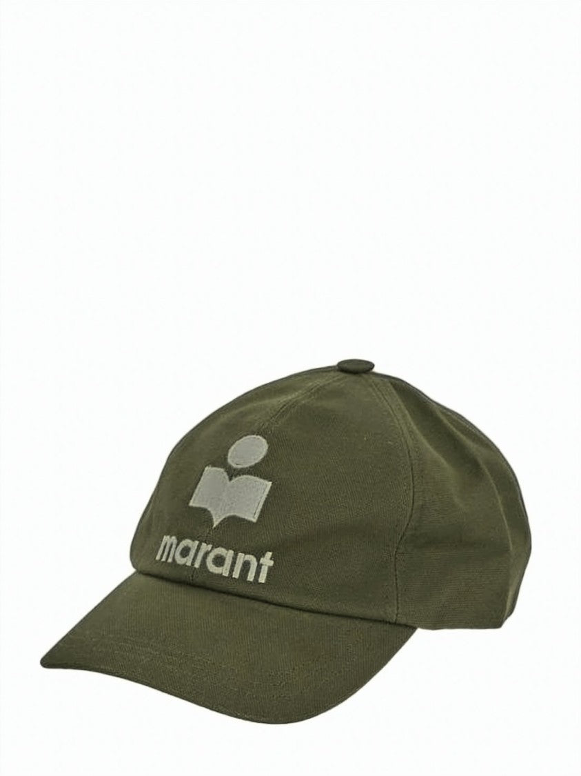 Isabel Marant Olive Green Structured Cotton Baseball Cap