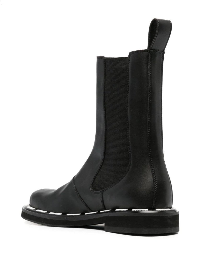 Moschino Rounded Toe Ankle Boots