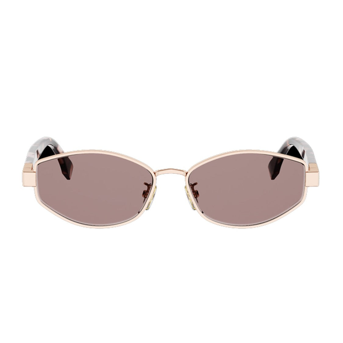 Fendi Pink Tube Fe40216u Geometric Metal Sunglasses