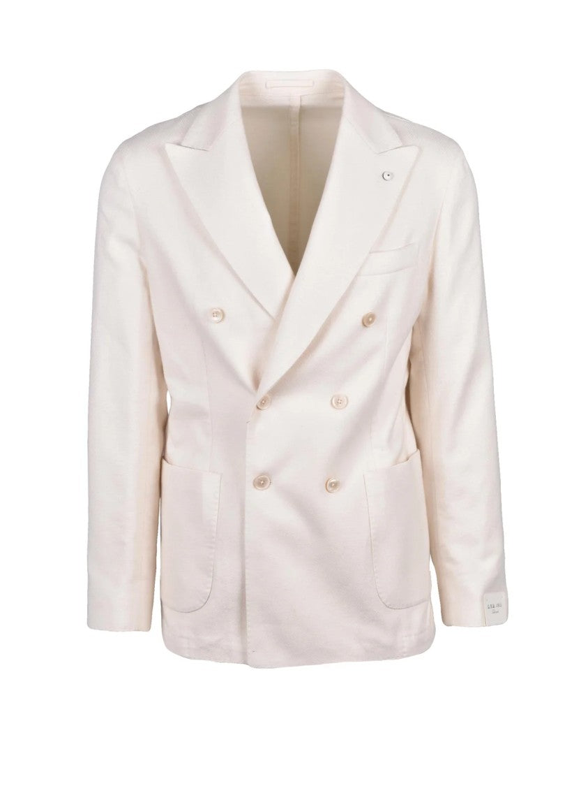 L.B.M. 1911 Beige Cotton Double-Breasted Jacket