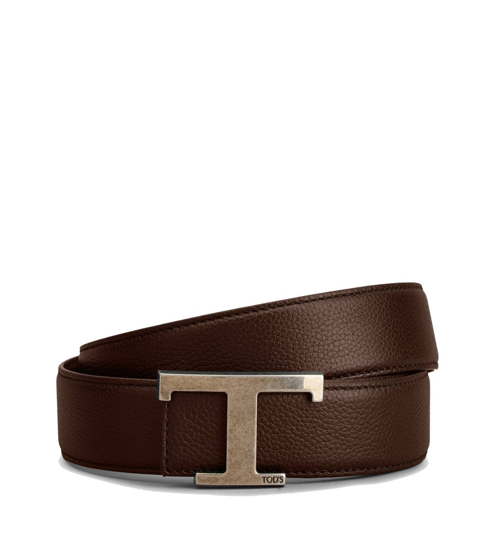Tod's Refined Dual-Tone Calfskin Leather Belt