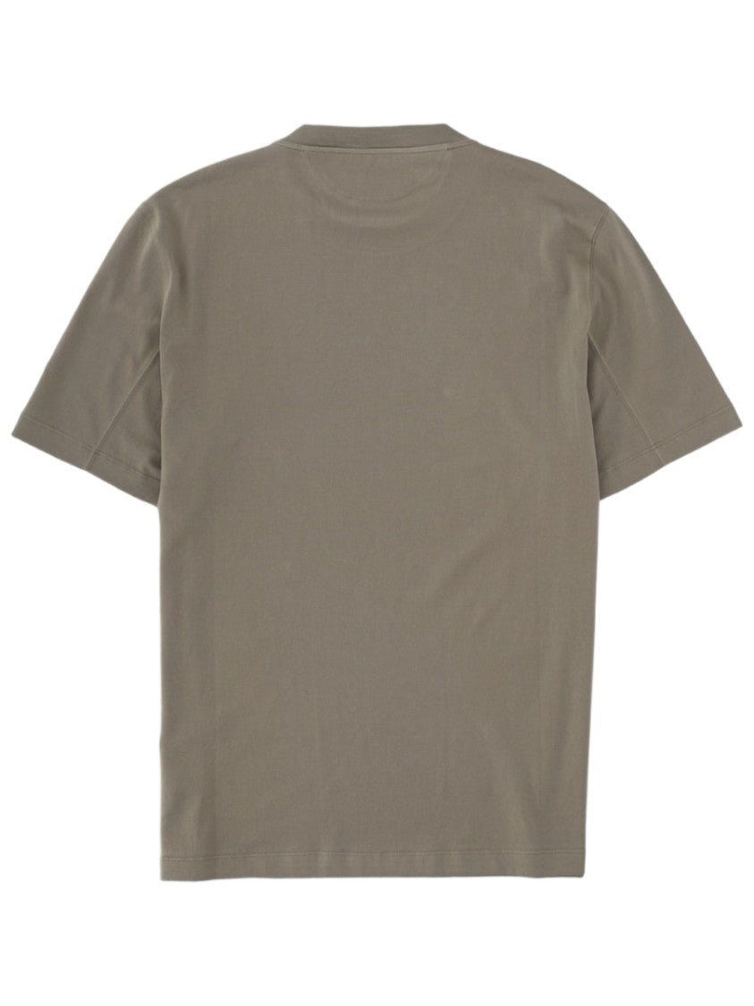 Brunello Cucinelli Brown Logo Cotton T-Shirt