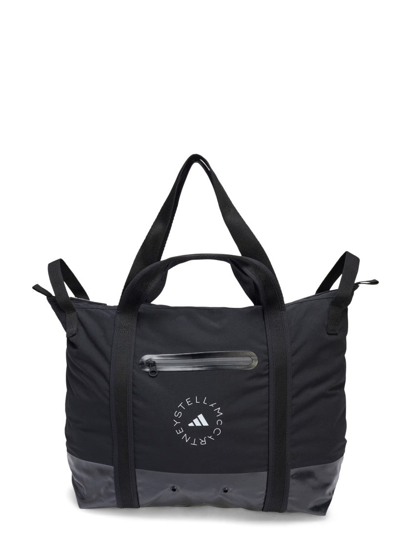 Adidas By Stella Mccartney Spacious Black Duffle Bag With Waterproof Details