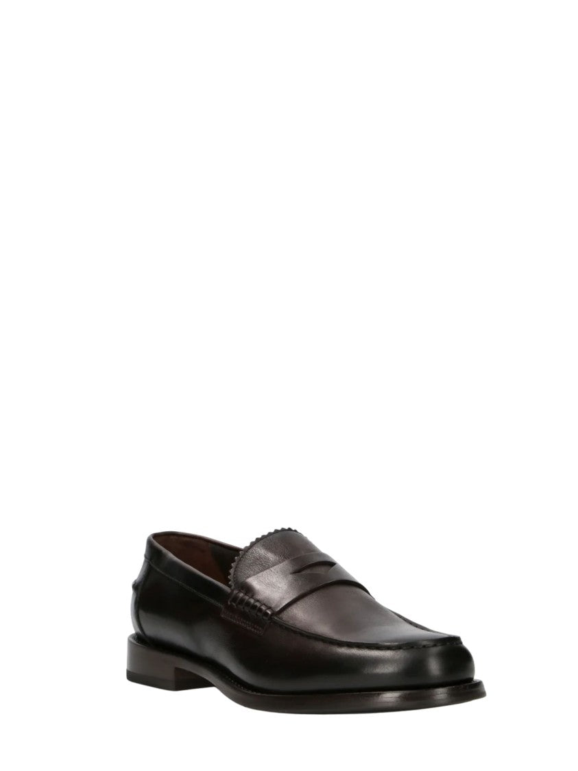 Doucal's Polished Leather Penny Loafer Loafers
