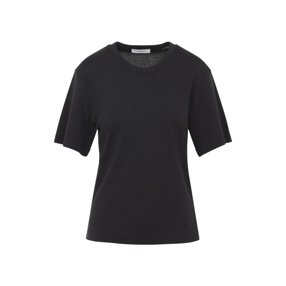 Lemaire Minimalist Black Cotton T-Shirt With Crew Neckline