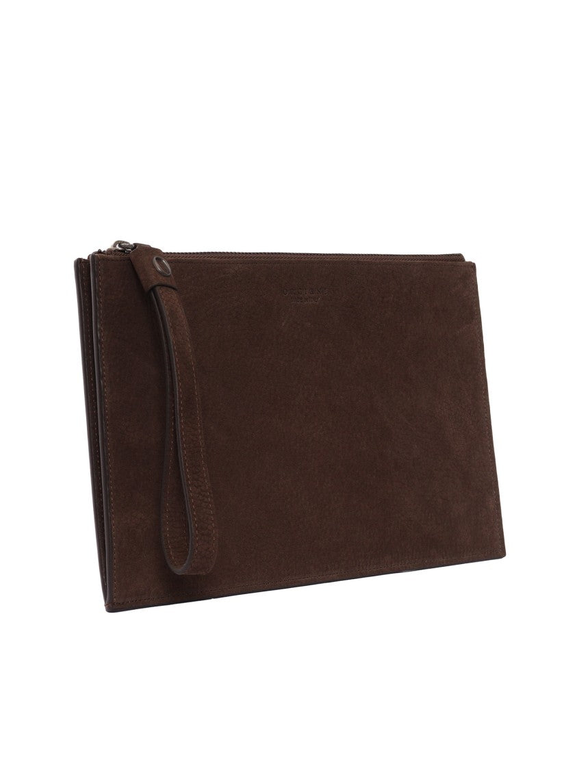 Claudio Orciani Rectangular Brown Calf Leather Wallet With Minimalist Design