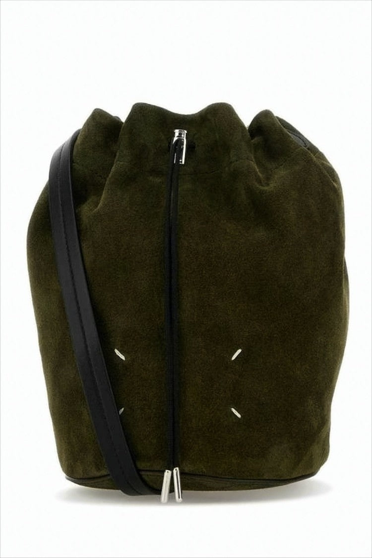 Maison Margiela Olive Green Suede Crossbody Bag