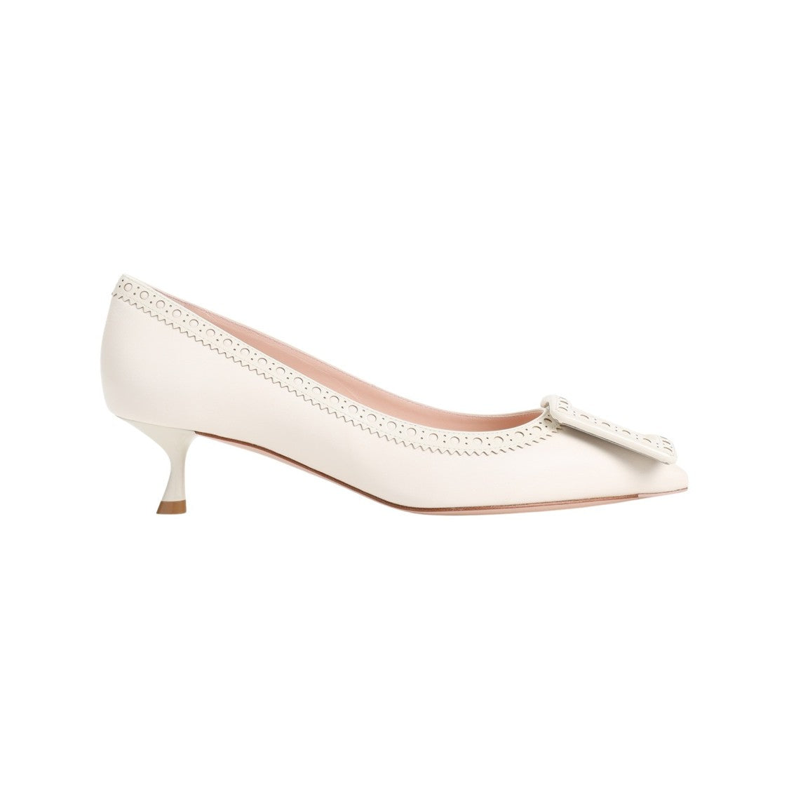 Roger Vivier Elegant White Pumps With Delicate Bow Detail
