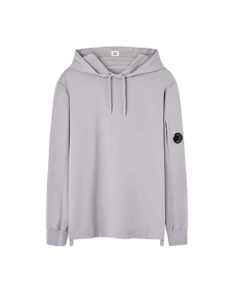 C.P. Company Minimalist Grey Hoodie With Adjustable Drawstrings