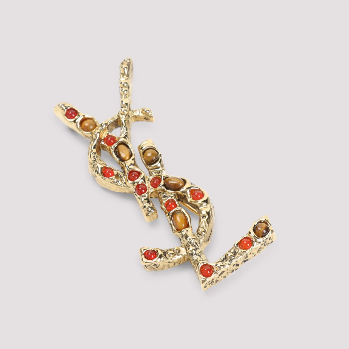 Saint Laurent Cassandre Gold Brass Pin