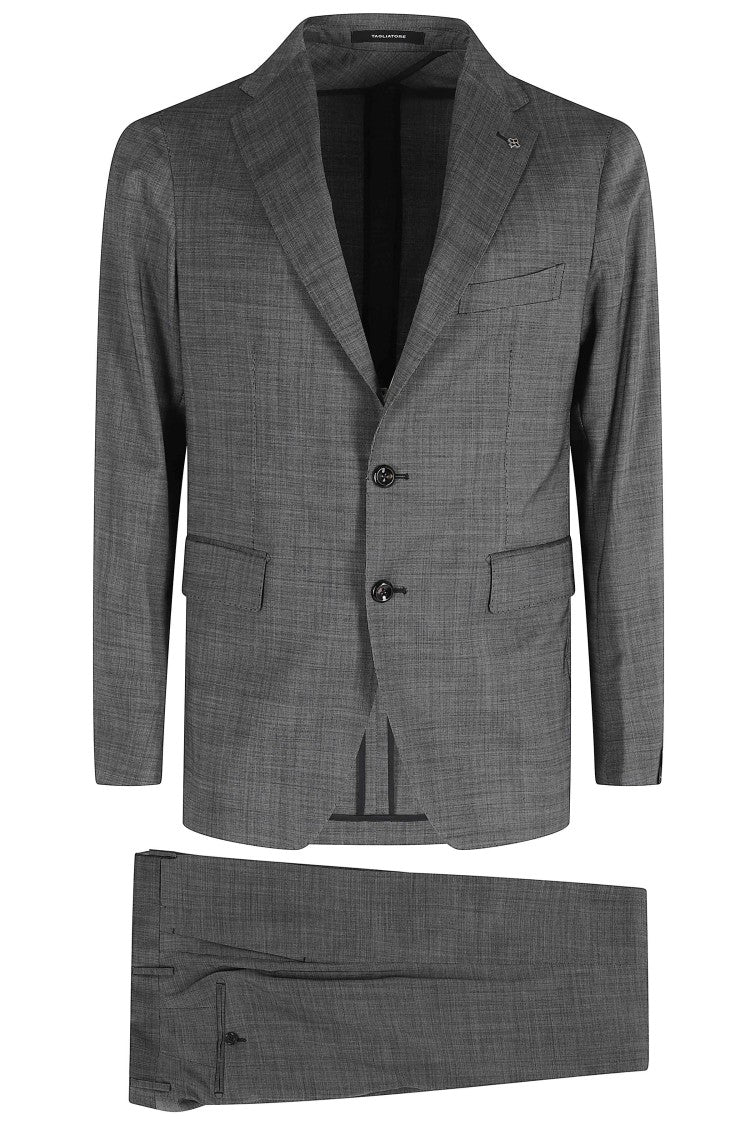 Tagliatore Gray Montecarlo Tailored Two-Button Wool Suit