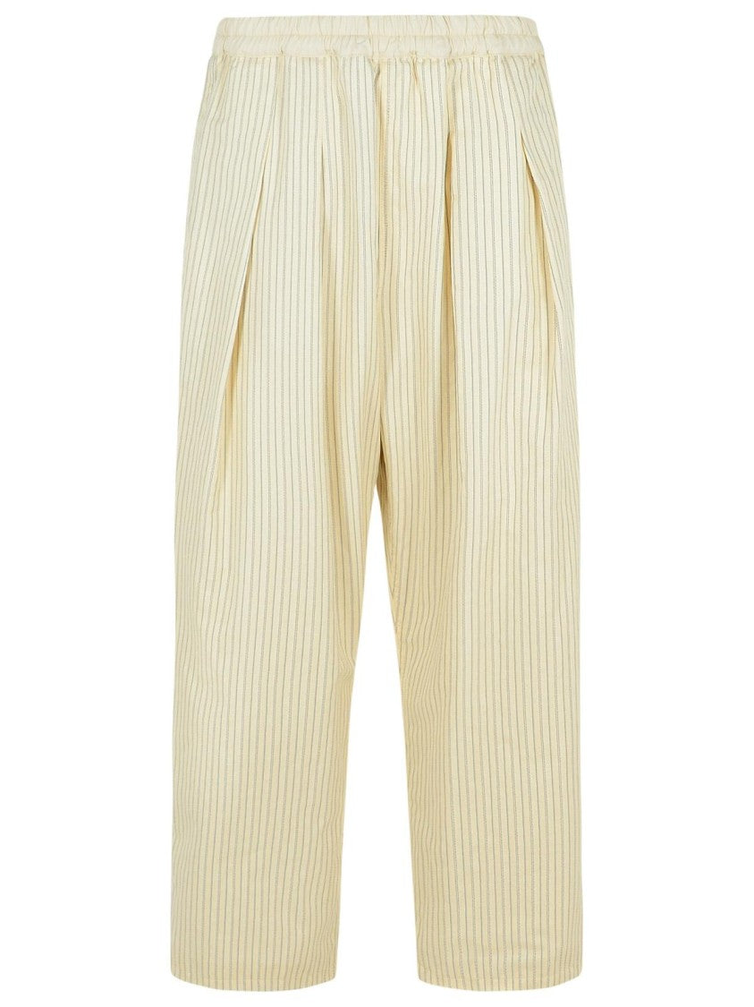 Maison Margiela Ivory Cotton Blend Trousers