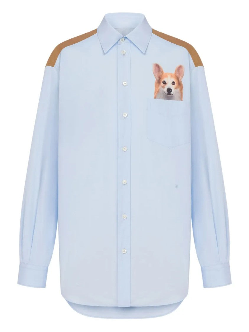 Moschino White Tailored Fit Shirt With Button-Down Front