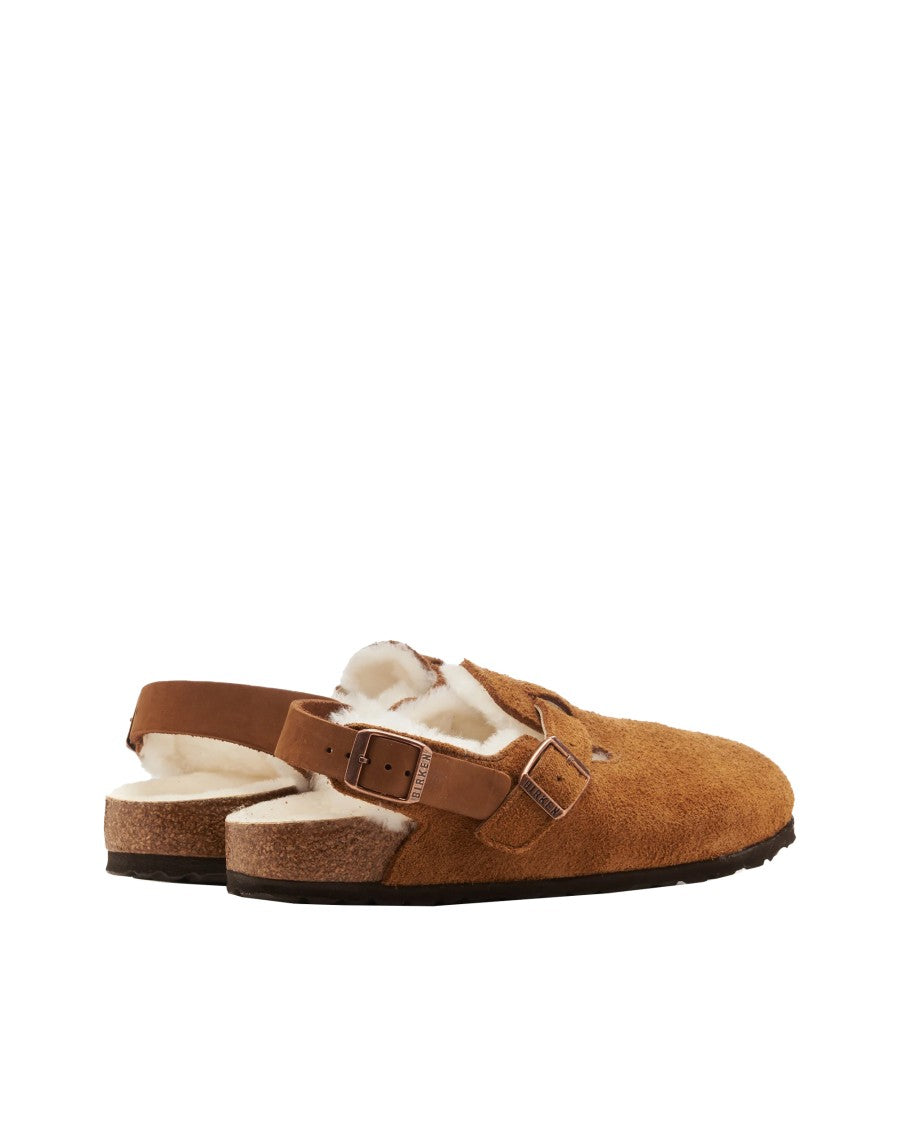 Birkenstock Tokio Shearling Mink Slides