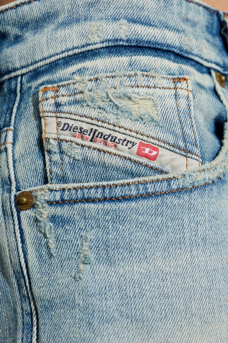 Diesel Straight-Leg Denim Pants With Distressed Detailing