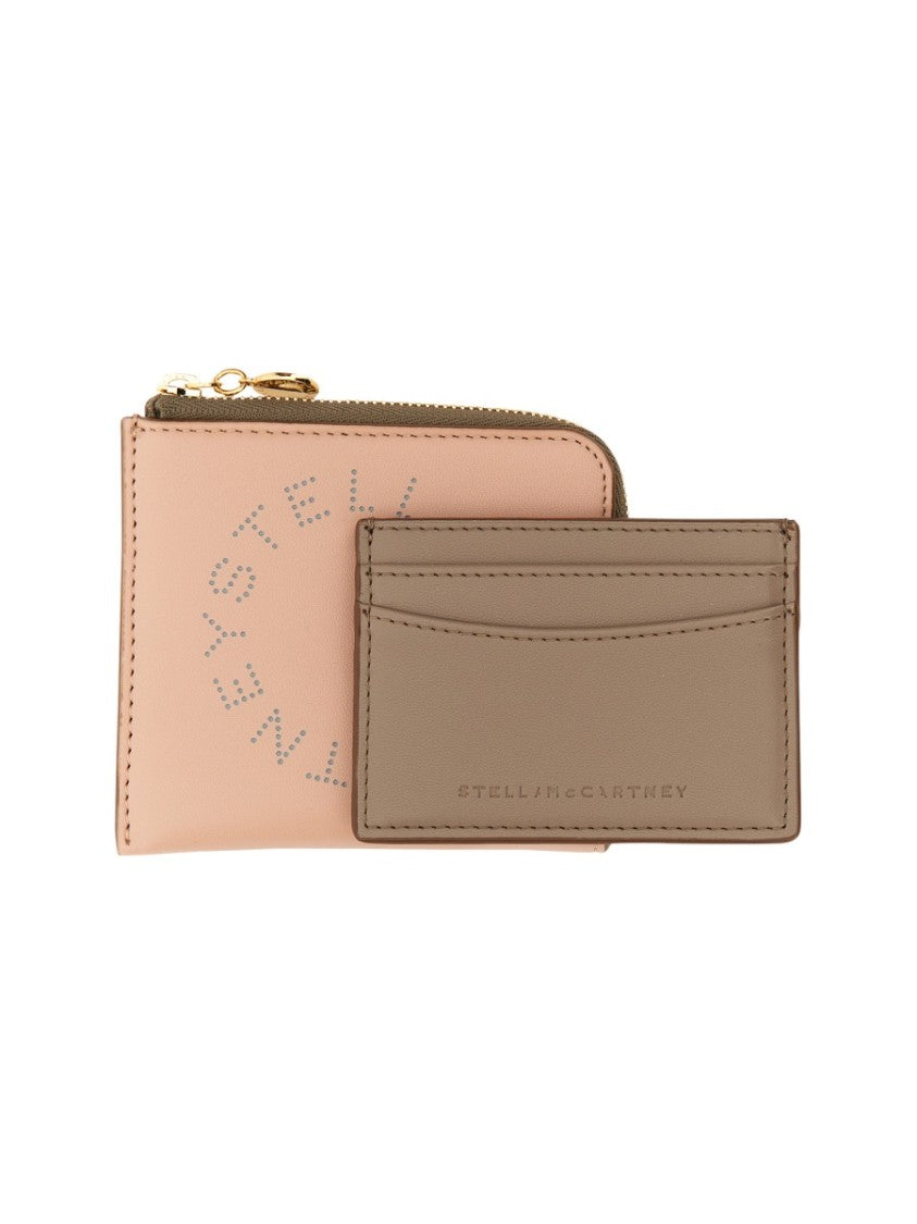 Stella Mccartney Compact Zipped Wallet With Front Logo Detail