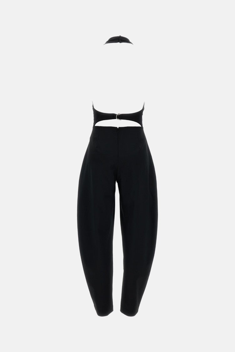 The Andamane Black Sandra Tuxedo Fabric Jumpsuit