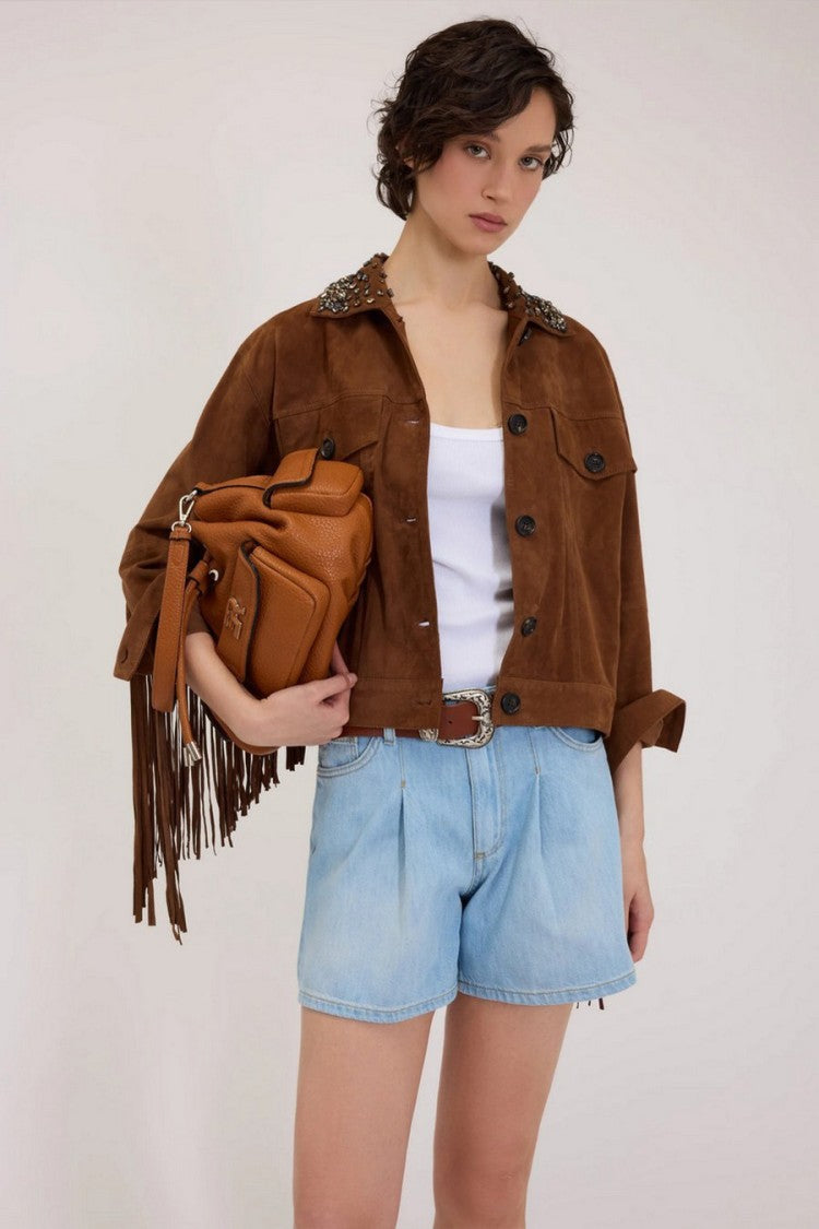 Ermanno Beige Technical Nylon Zip-Up Jacket