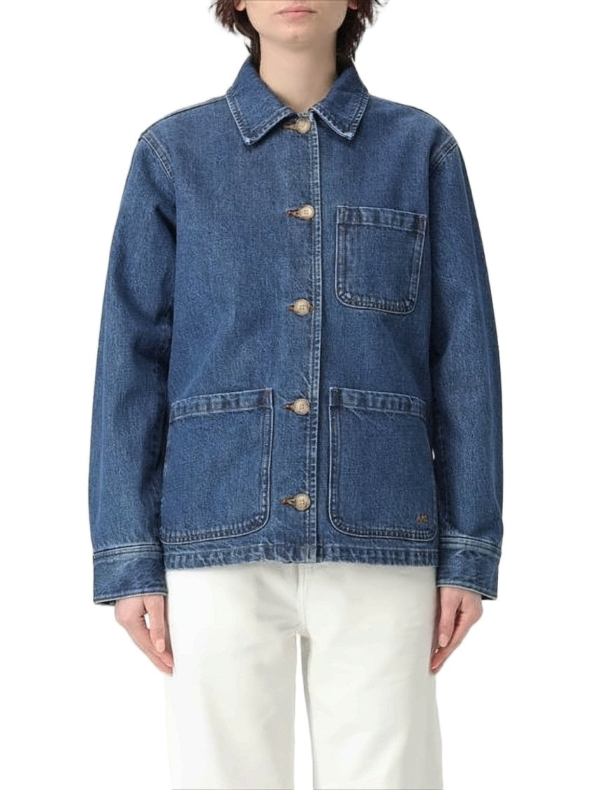 A.P.C. Classic Straight-Cut Denim Jacket With Button-Up Front