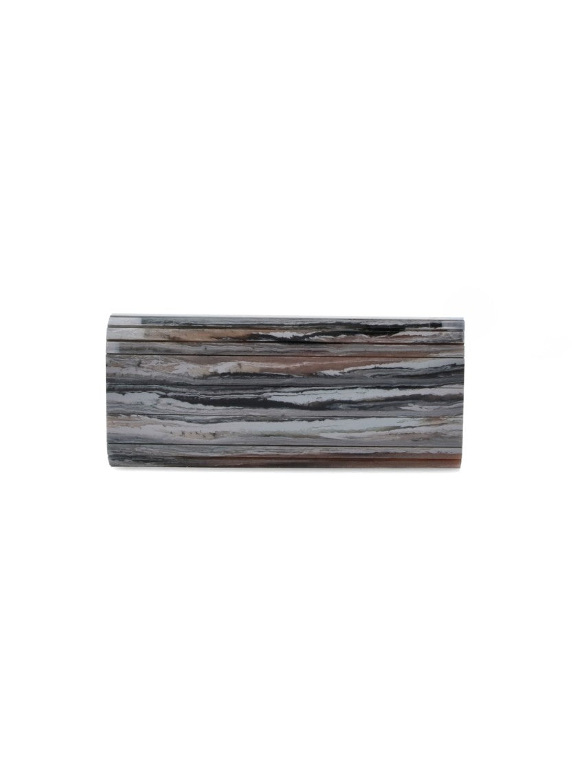 Jimmy Choo Grey Sweetie Acrylic Glitter Clutch