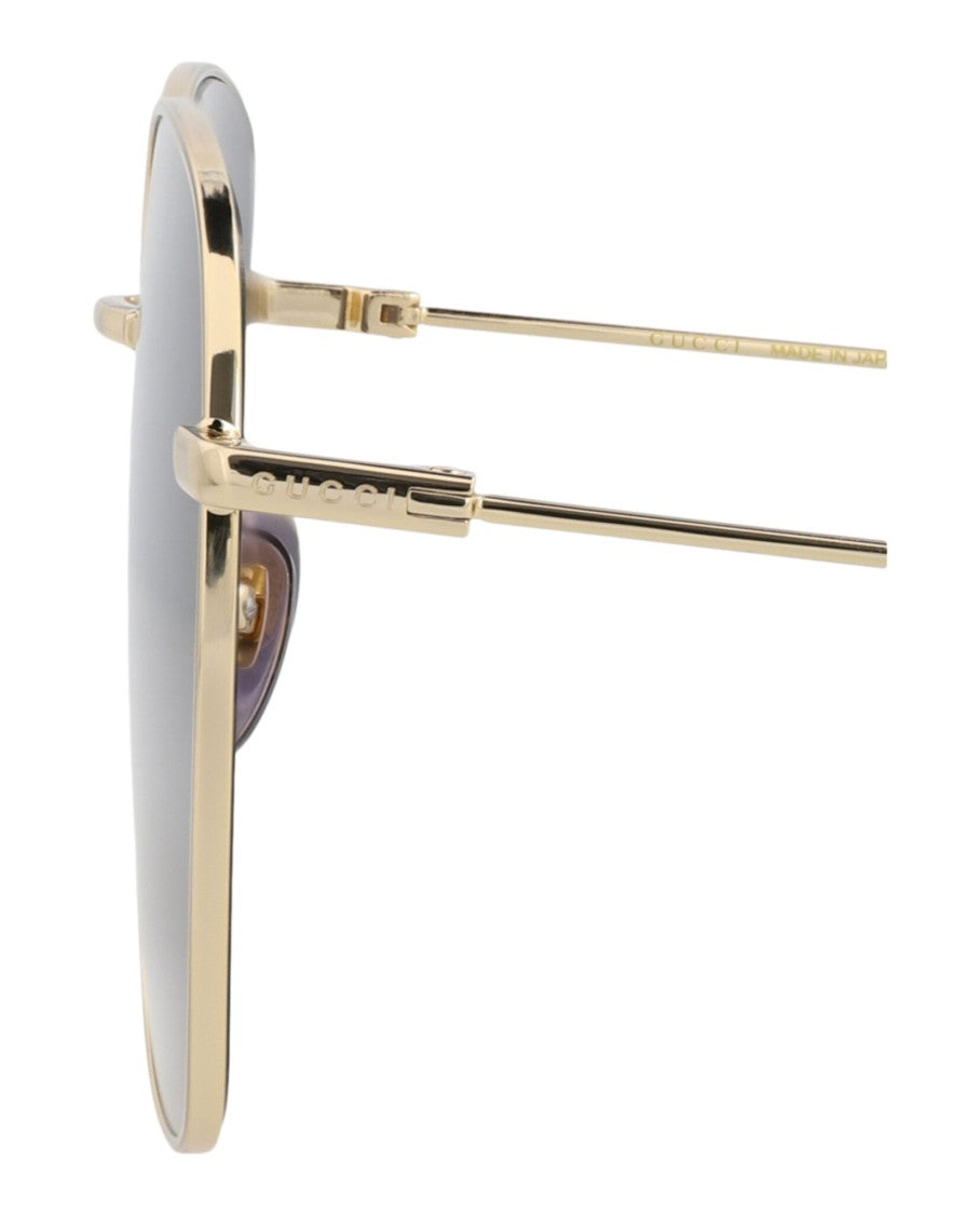 Gucci Square-Frame Metal Sunglasses