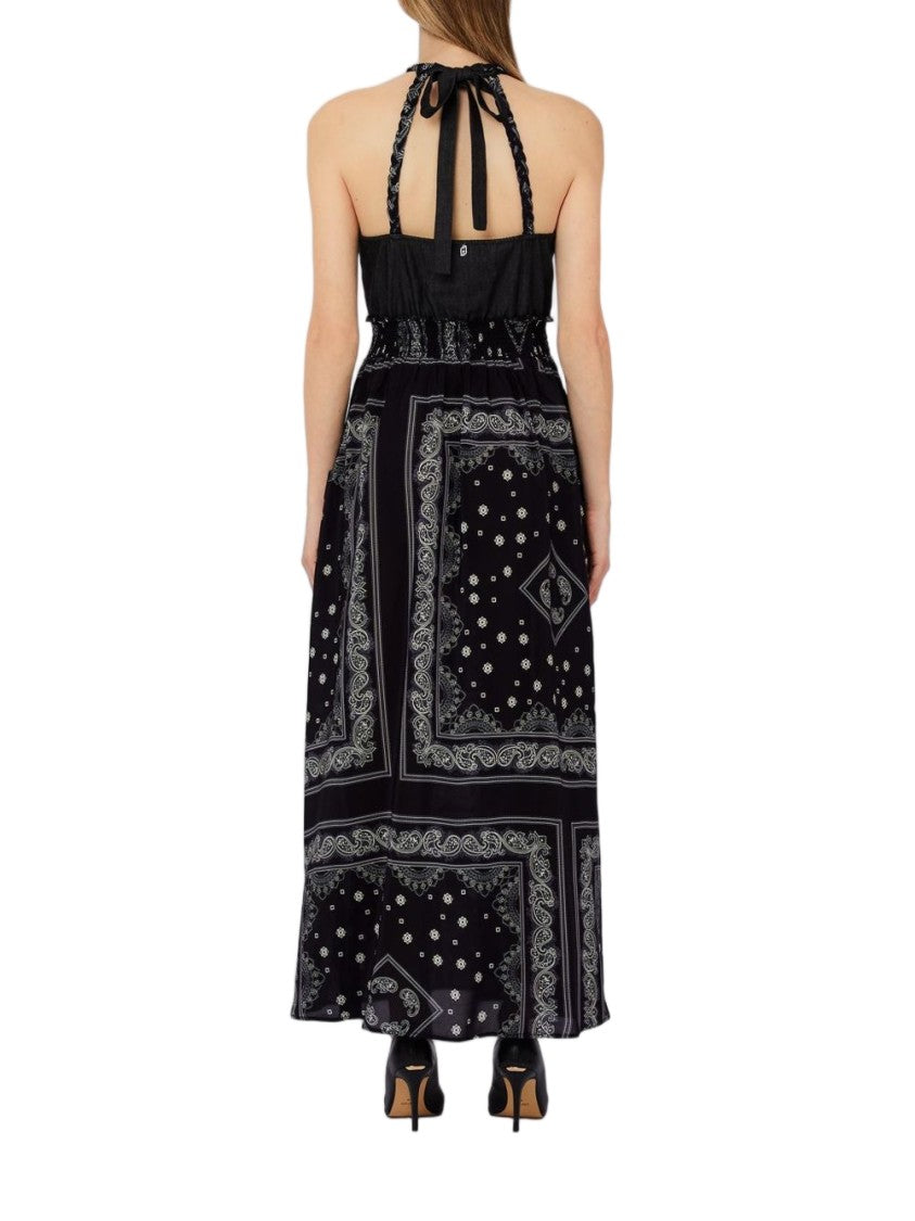 Liu Jo Maxi Dress With Halter Neckline And Patchwork Design