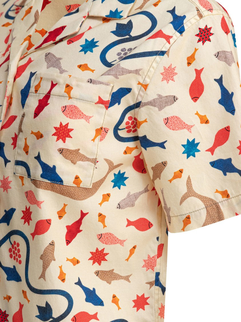 Filson Short-Sleeved Cotton Twill Shirt With Camp Collar