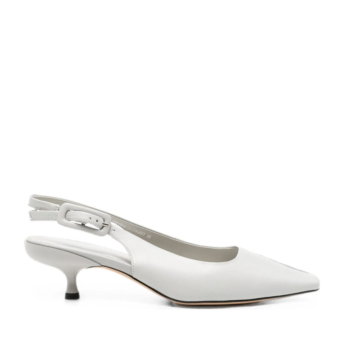 Sergio Moretti Gray Sleek Kitten Heel Adjustable Slingback Strap Dress Pumps