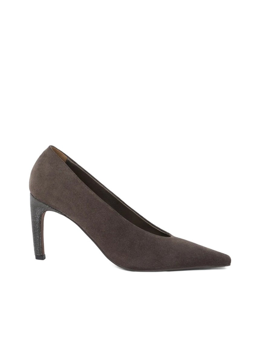 Brunello Cucinelli Pointed-Toe Pumps With Textured Metallic Detail