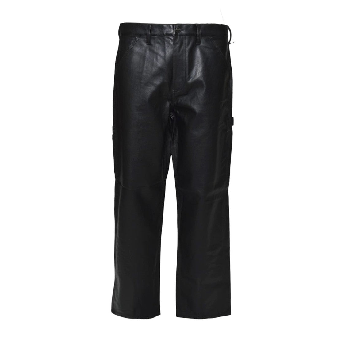 Carhartt Wip Black Faux Leather Single Knee Trousers